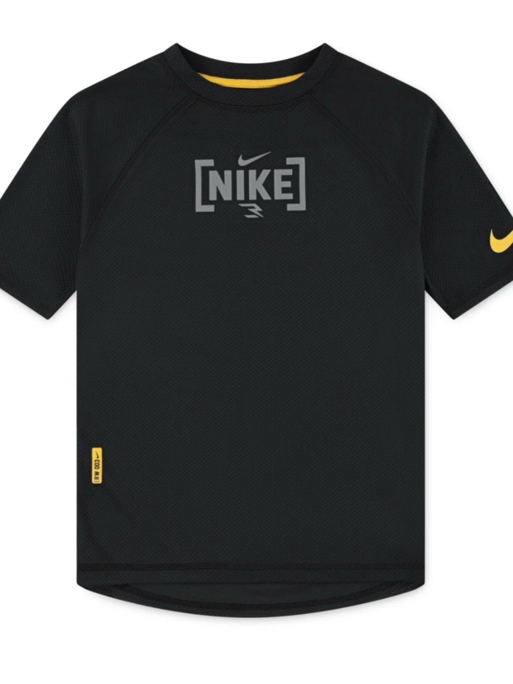 Nike Black Short Sleeve Tee with Yellow Accents